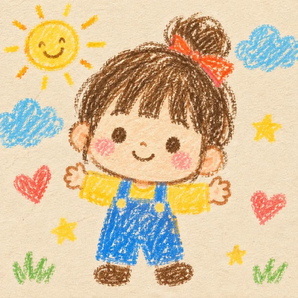 Kindergarten Crayon Doodle Portrait
