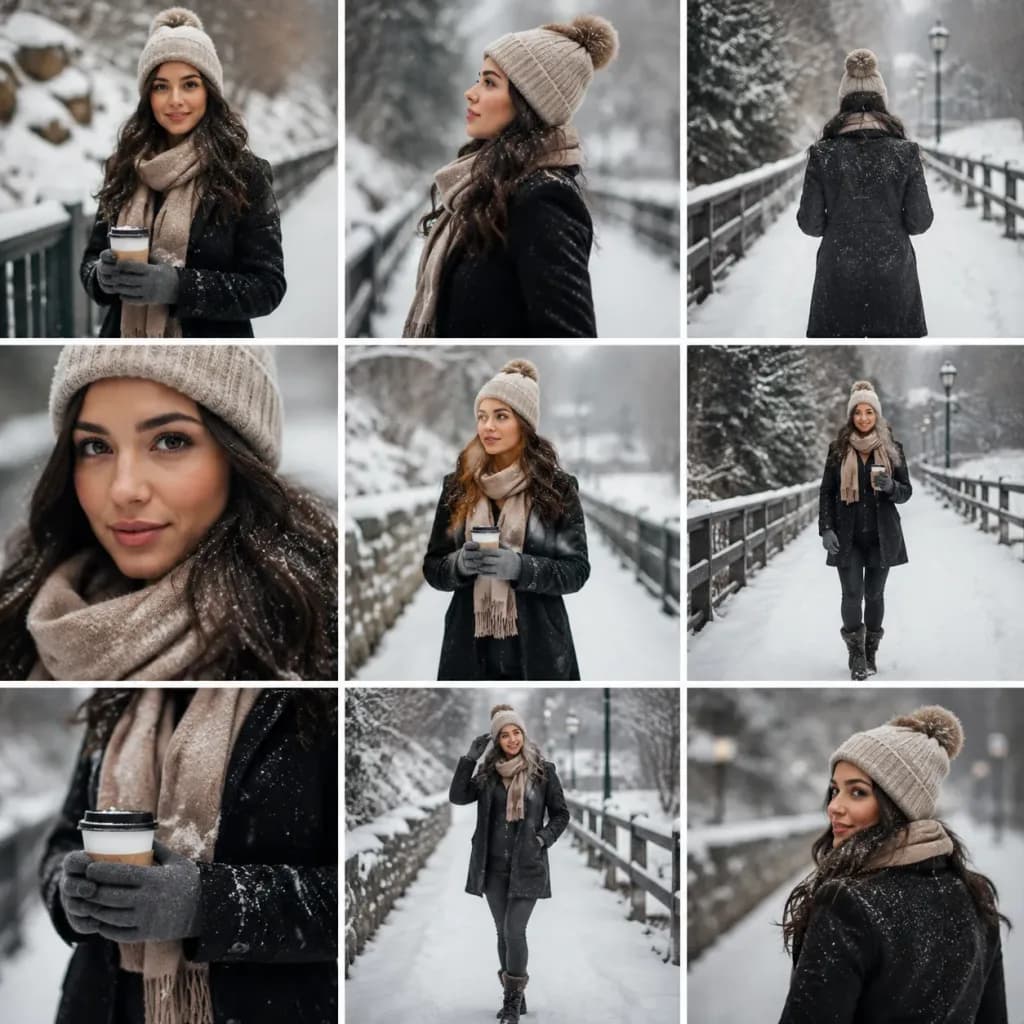 Winter Fashion Lifestyle Nine Panel Grid