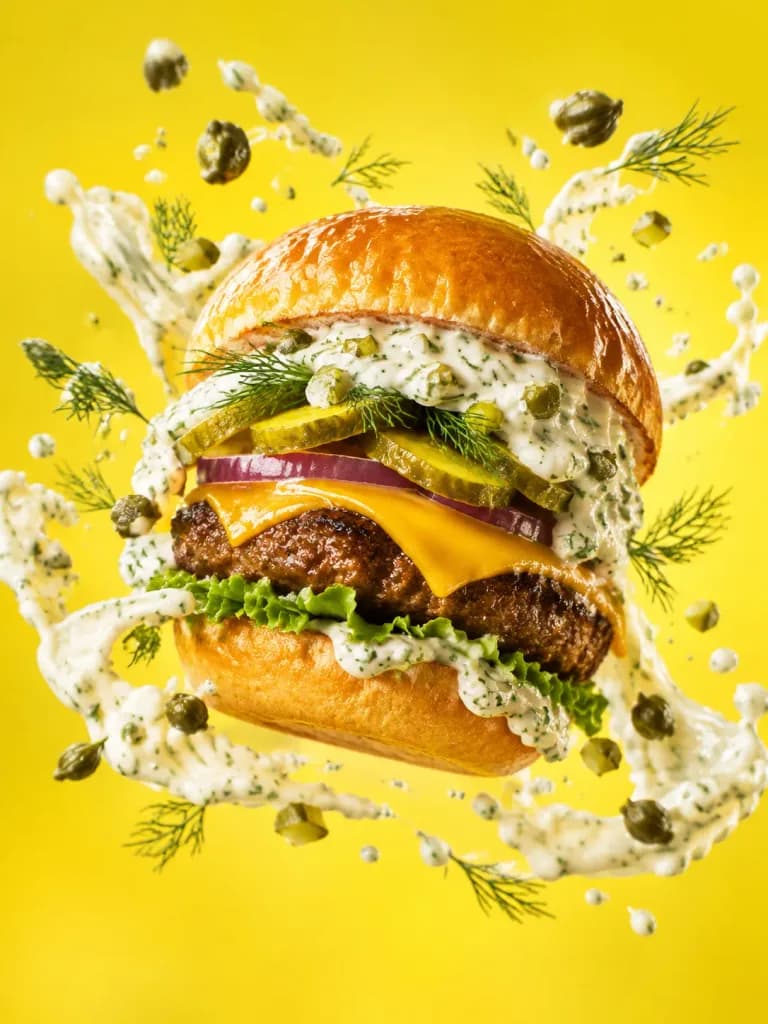 Floating Burger Commercial Photography Series