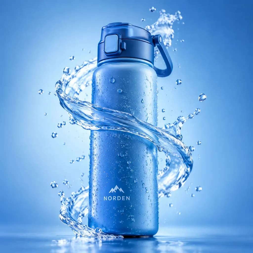 Commercial Product Shot with Liquid Splashes