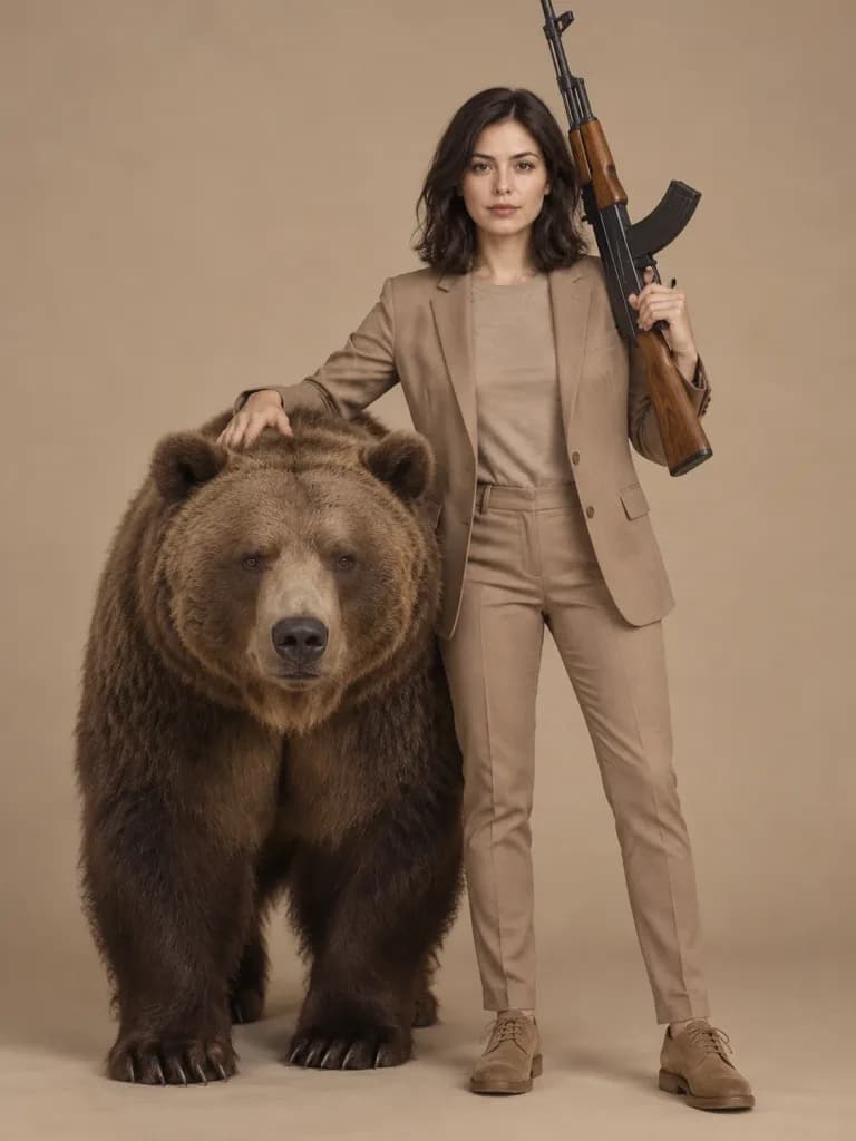 Editorial Portrait with Grizzly Bear