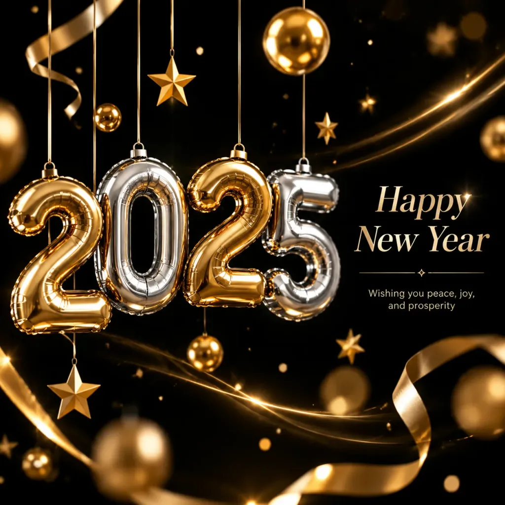 Luxury Metallic New Year Poster