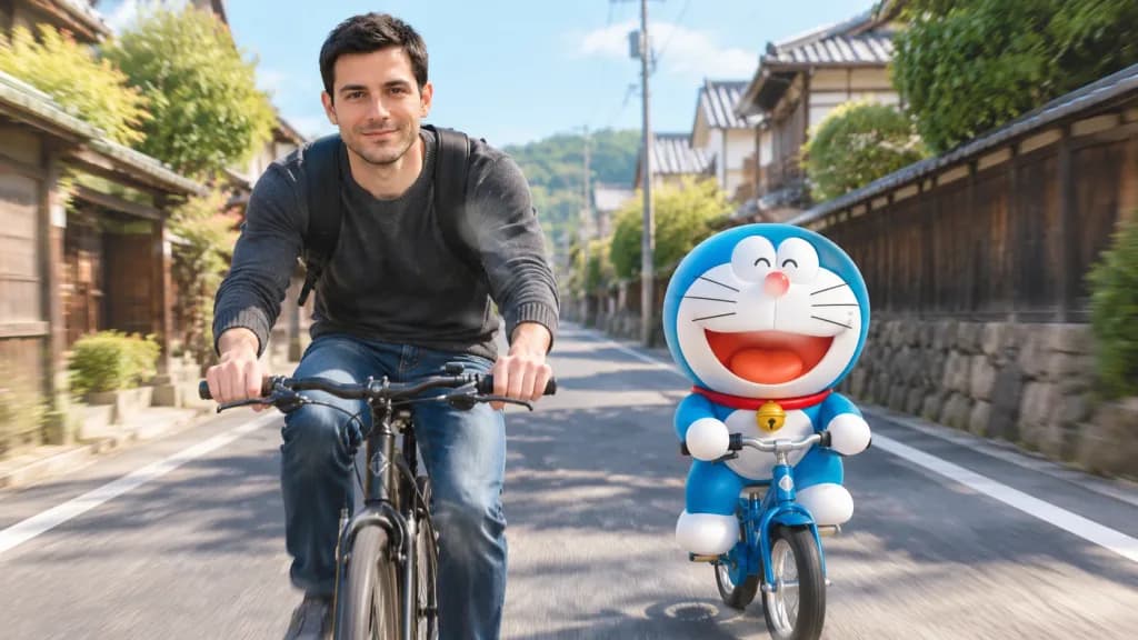 Giro in Bicicletta con Amico Cartoon