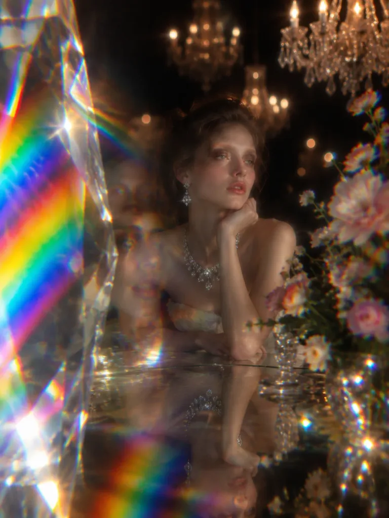 Refractive Crystal Fashion Editorial Portrait