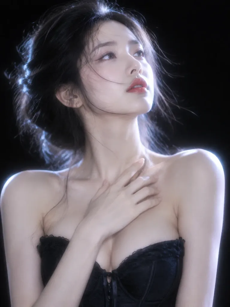 儚げで幻想的なアジア人女性のポートレート