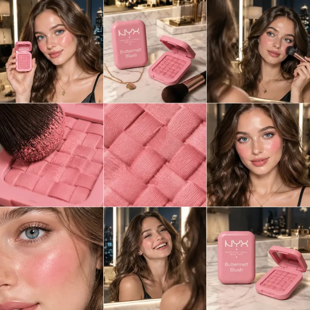 Pink Blush Product Advertisement Collage
