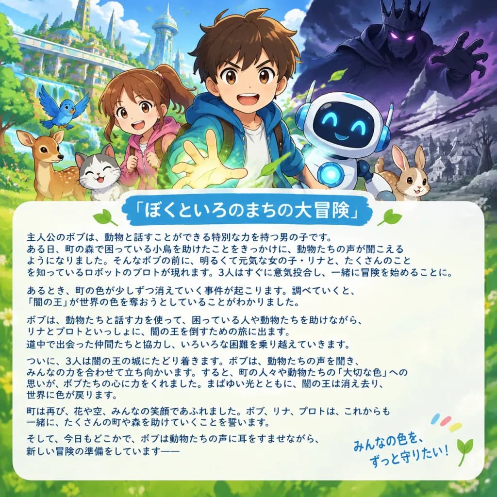 Children Anime Story Synopsis Prompt Template