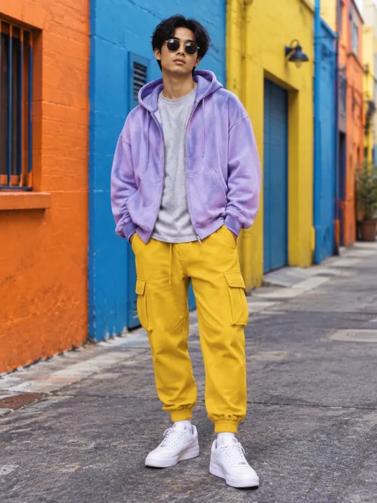 Asian Streetwear Fashion in Urban Alley