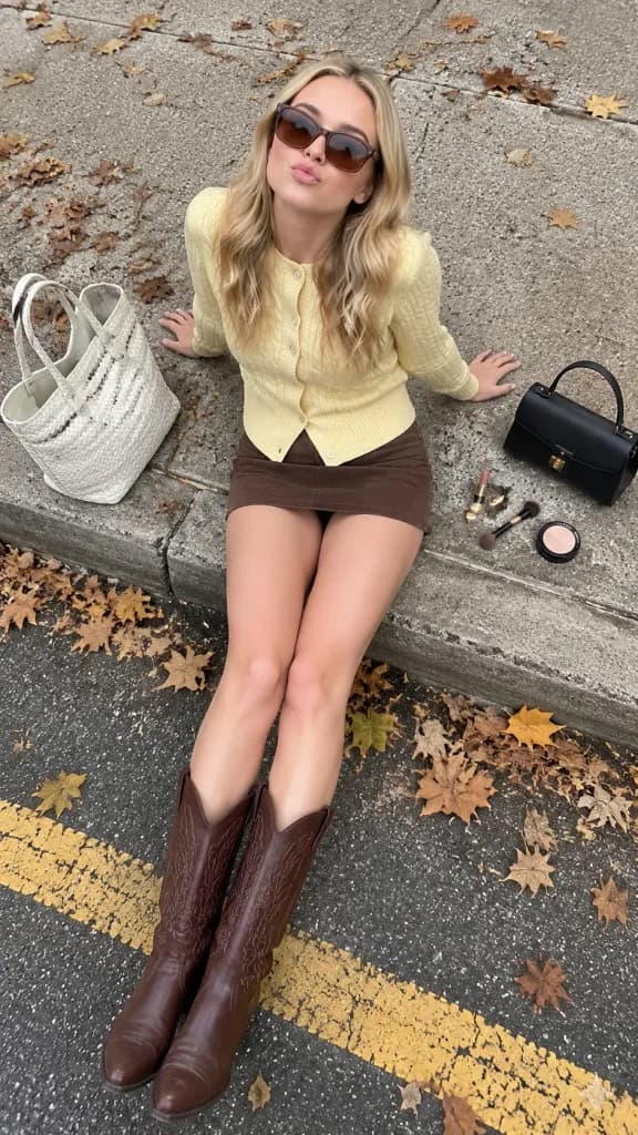 Autumn High-Angle Street Style Curb Snapshot