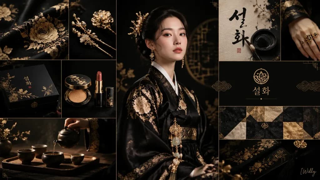 Black and Gold Korean Luxury Brand Collage