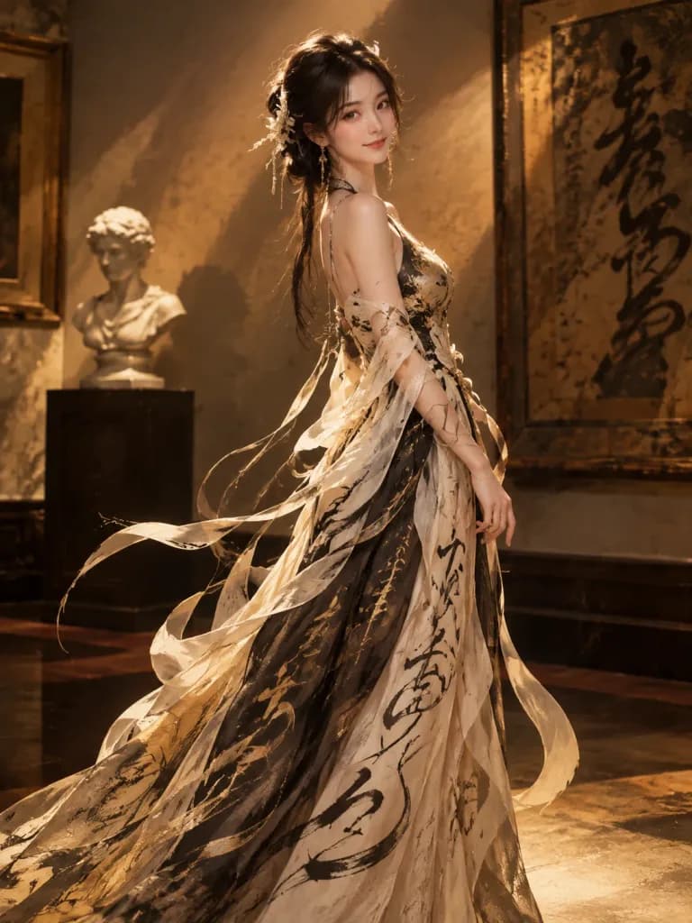 Calligraphy Couture Cinematic Portrait