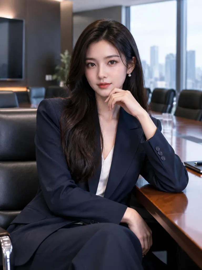 役員会議室のフォーマルビジネスポートレート