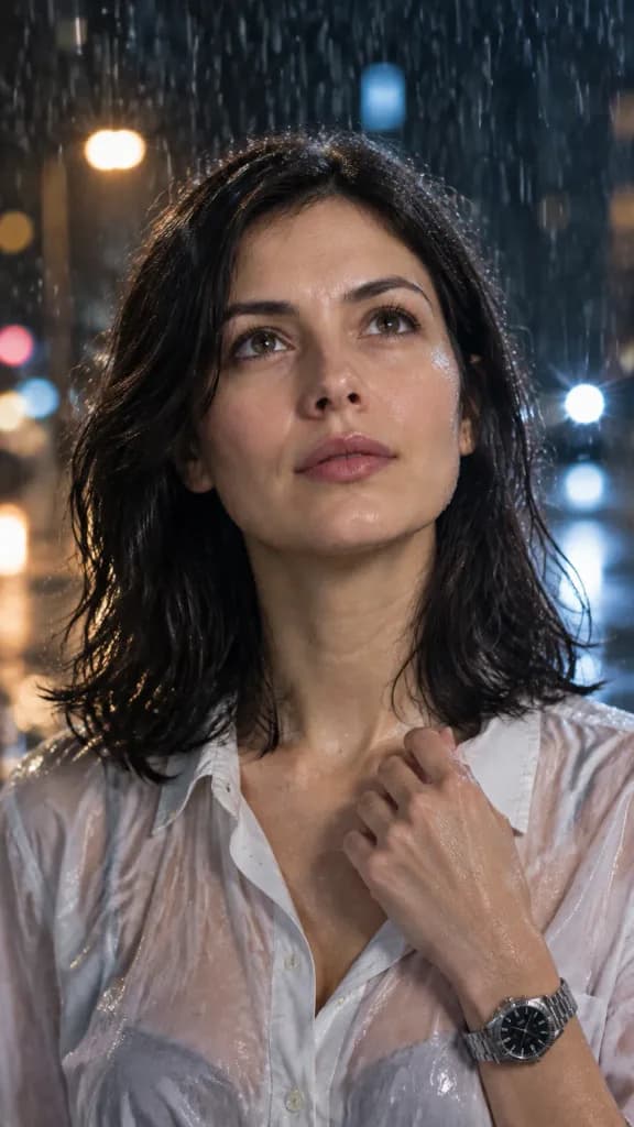 Cinematic Night Rain Portrait