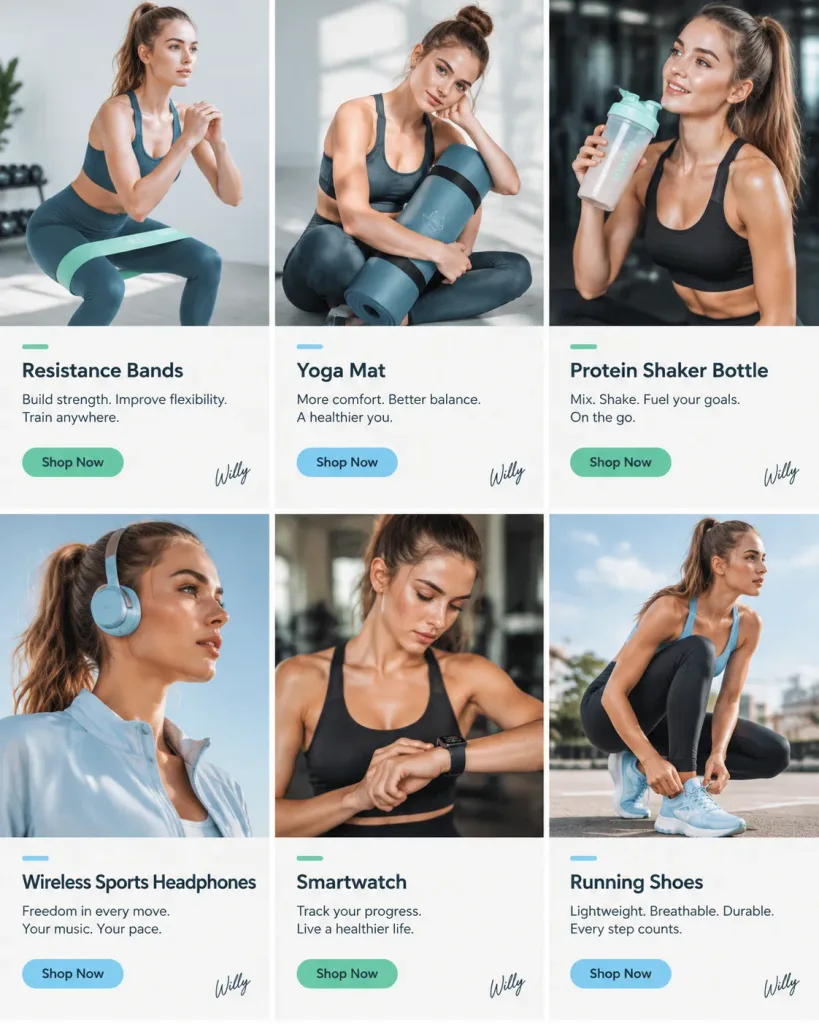 Fitness Product Social Media Card Grid