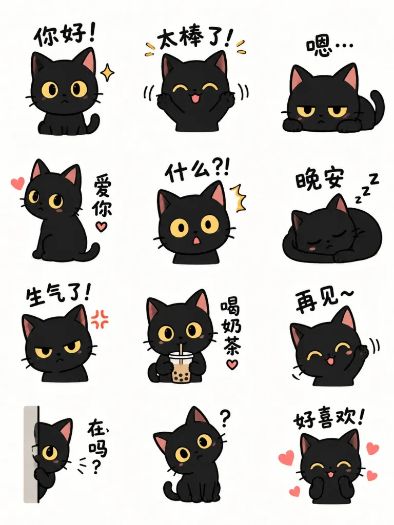 Custom Cat Character LINE Sticker Sheet