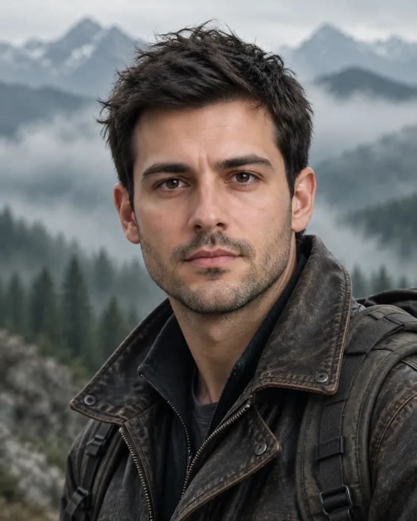 Cinematic Outdoor Expedition Mountain Portrait