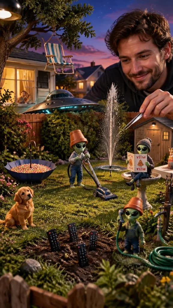 Suburban Backyard Alien Diorama Workshop