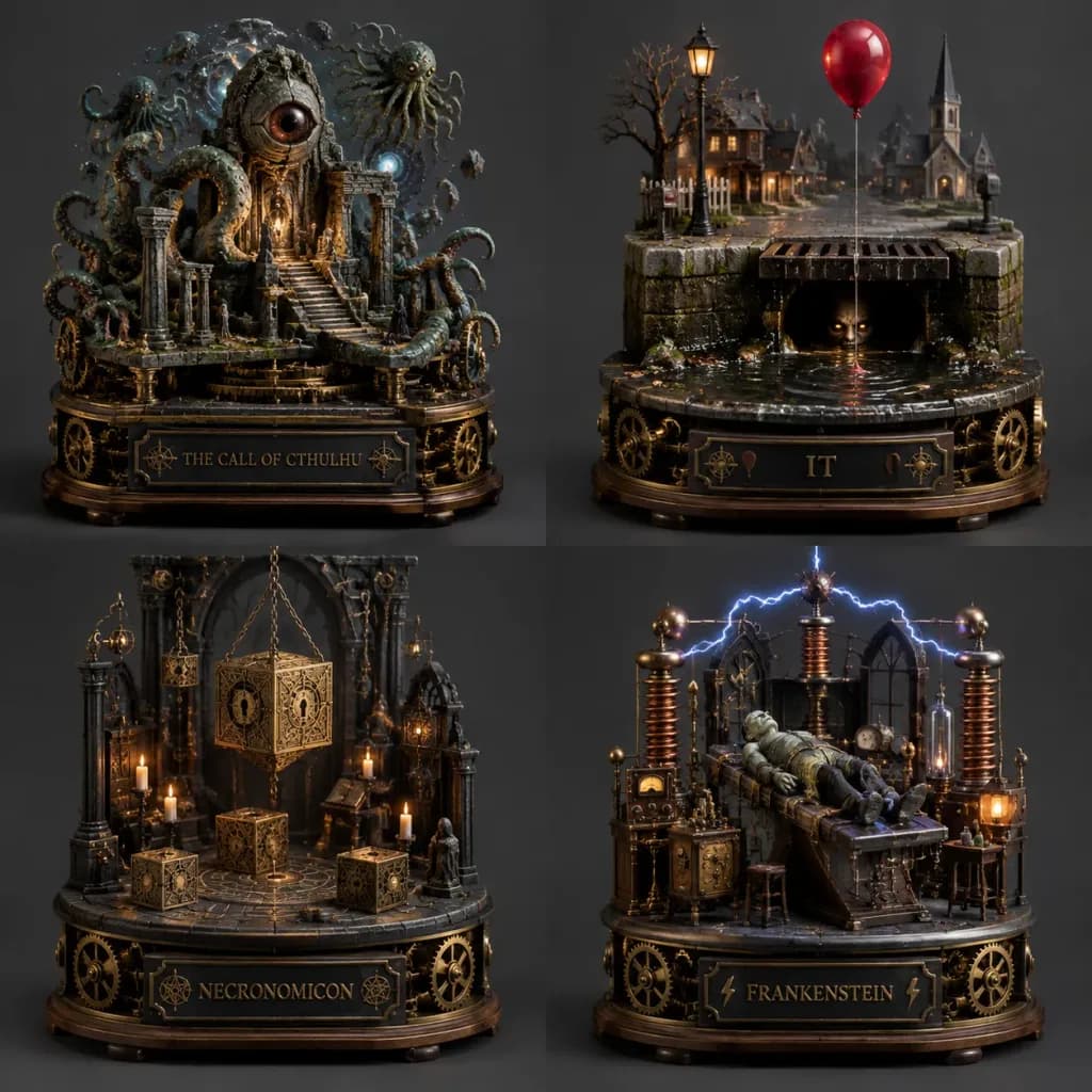 Horror Universe Kinetic Sculpture Grid