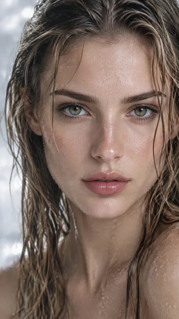 Wet Look Editorial Beauty Portrait