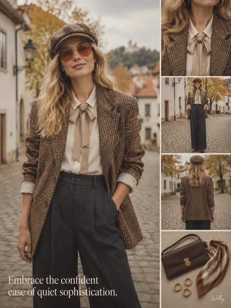Retro Quiet Luxury Fashion Lookbook Spread