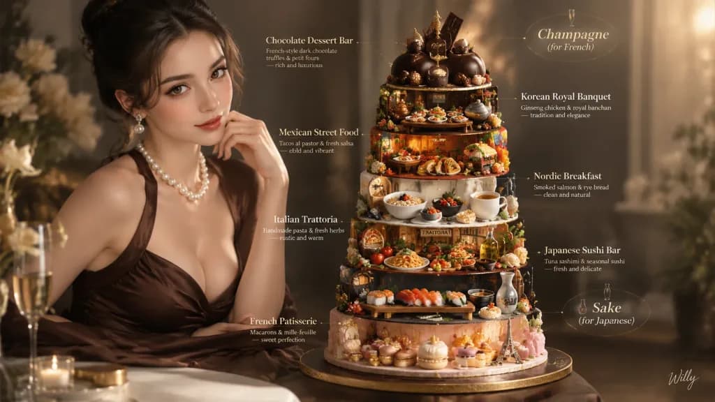 Luxury Multi-Cuisine Gourmet Cake Hero