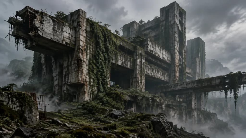 Monumental Brutalist Architecture Concept Art