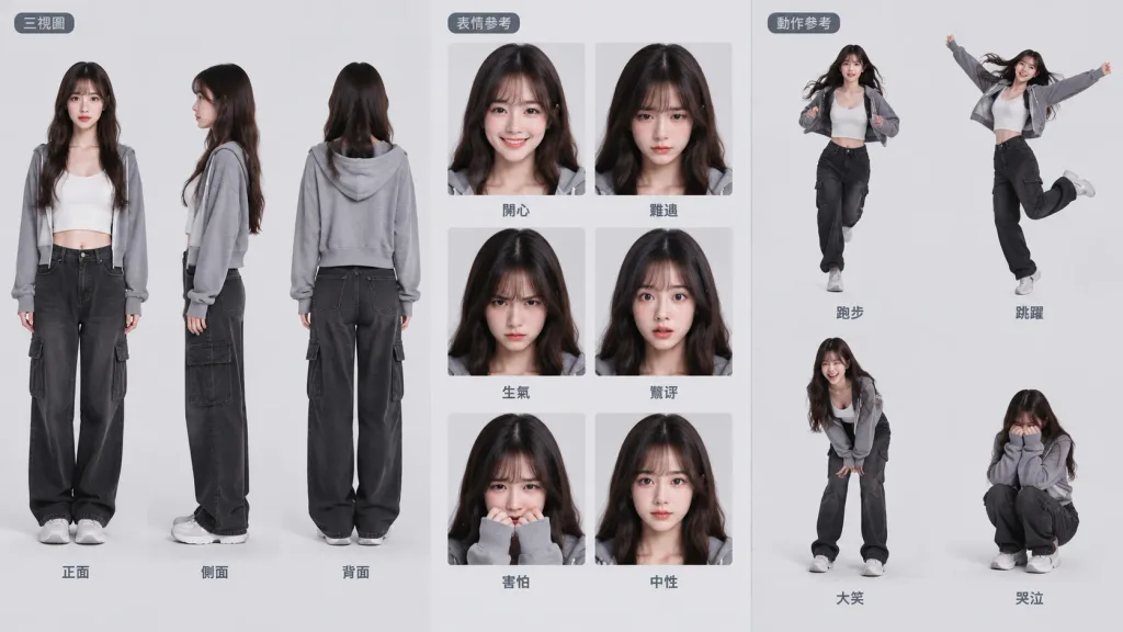 แผ่นออกแบบตัวละครภาพยนตร์แนวสมจริง