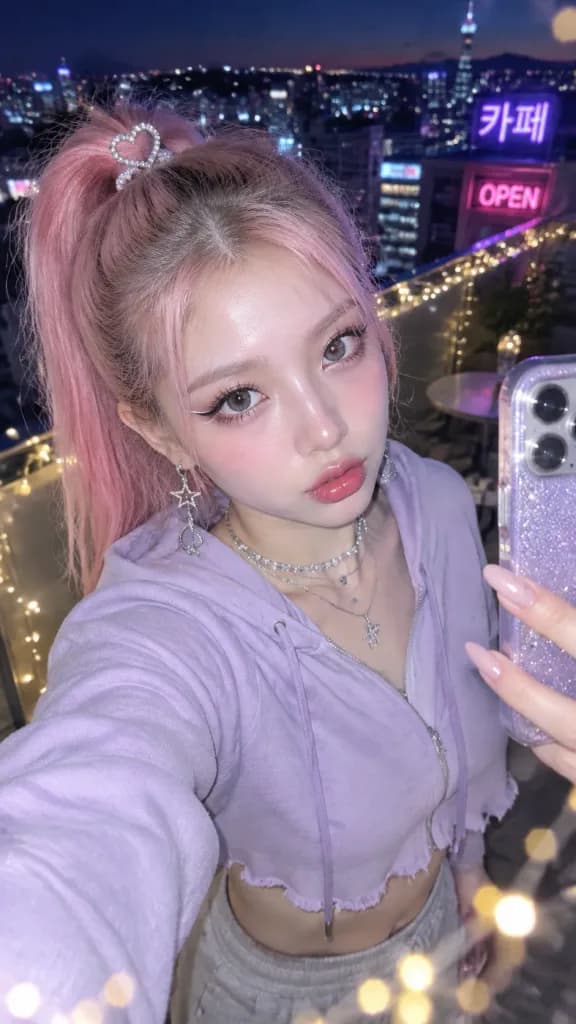 Selfie com Flash de Ídolo K-Pop