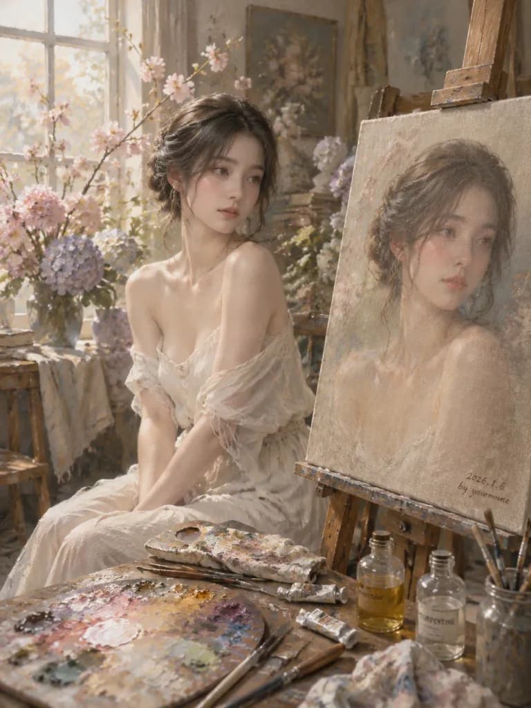 Live Model Oil Painting Studio Session
