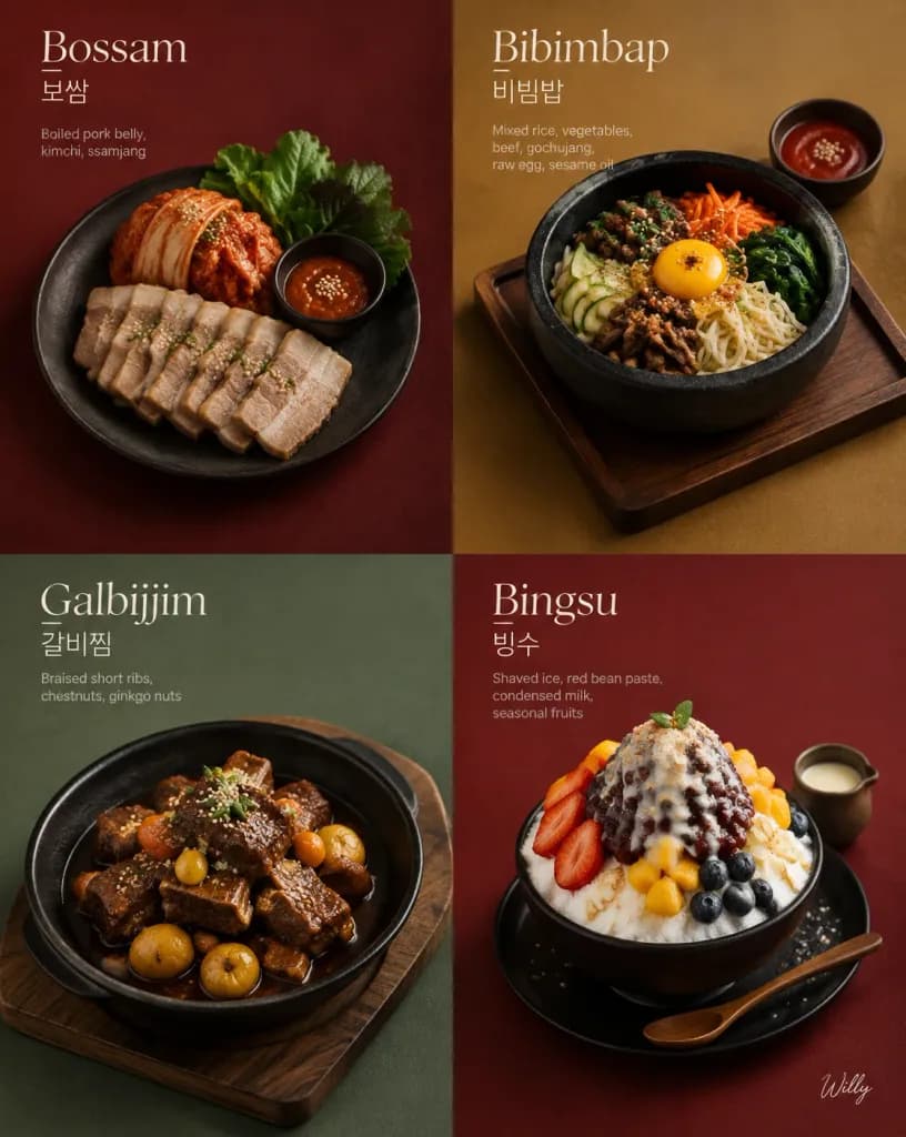 Luxury Korean Tasting Menu Editorial Layout
