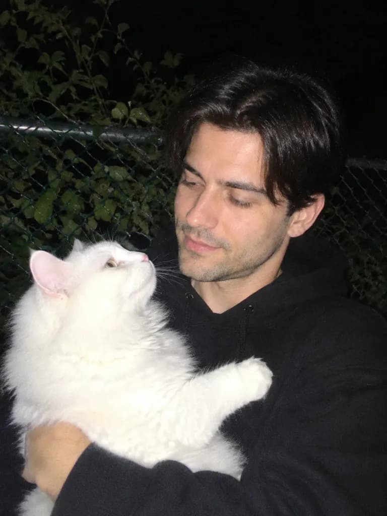 Candid Night Flash Photo with Cat