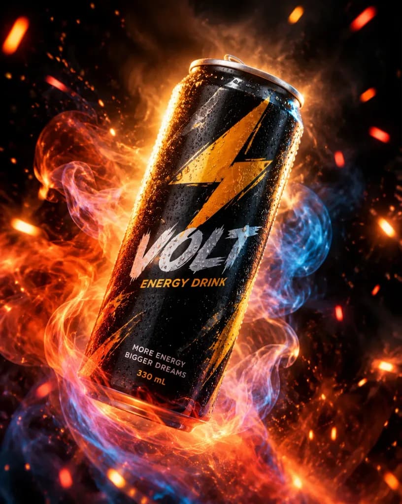 Dynamic Product Shot in Smoke and Sparks