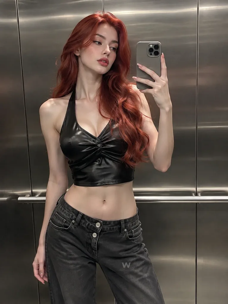Elevator Mirror Selfie in Streetwear