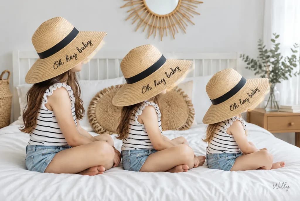 Bohemian Sisters Portrait in Floppy Hats