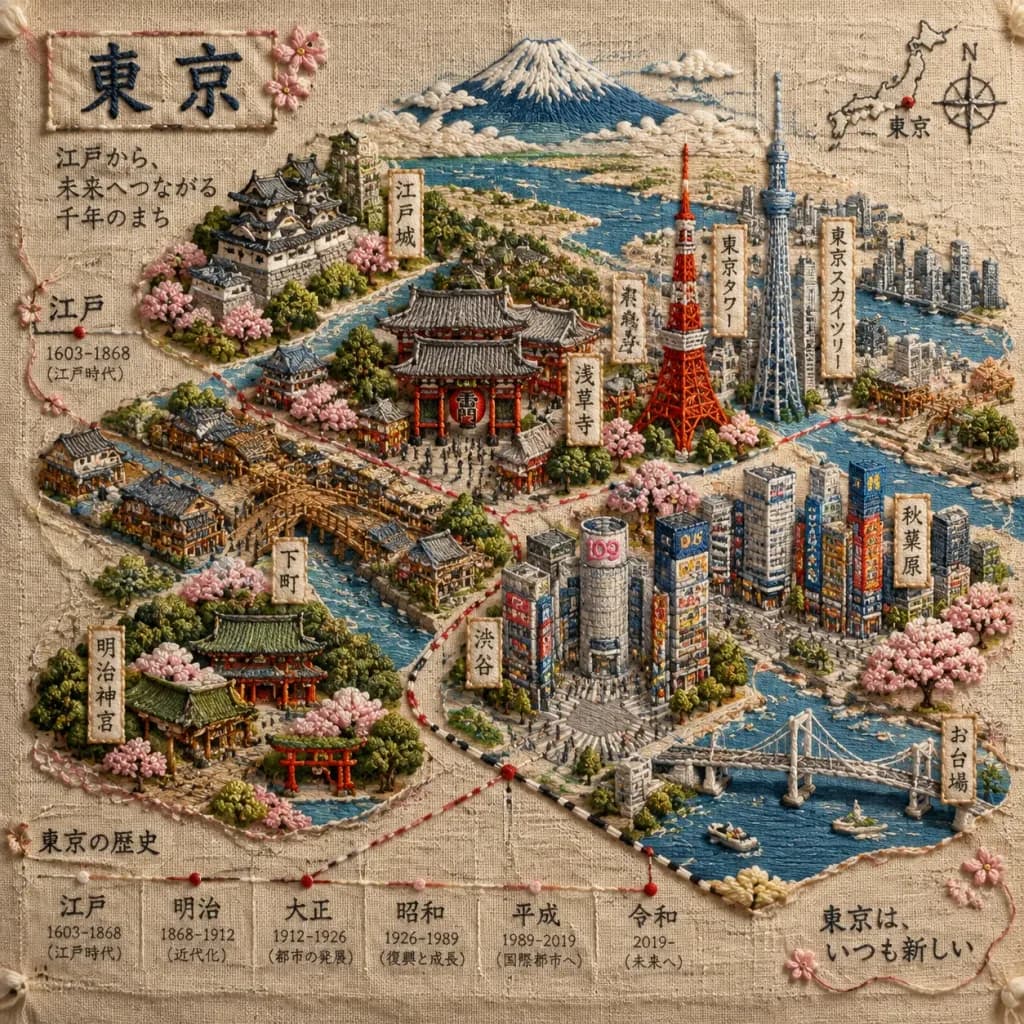 3D Embroidered Isometric Cityscape