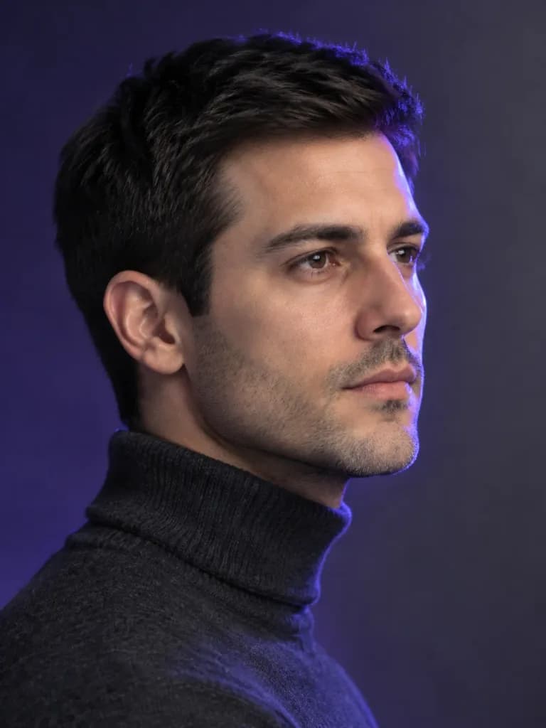 High-Fashion Editorial Side Profile Portrait