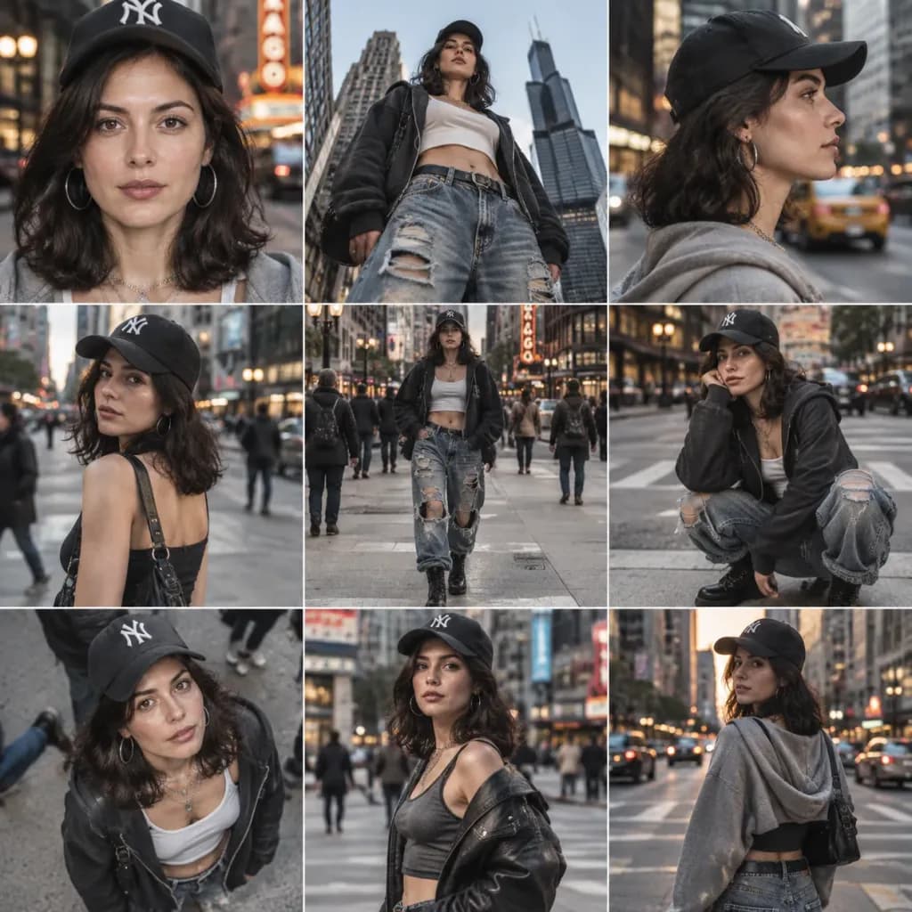 Urban Streetwear 3x3 Portrait Grid