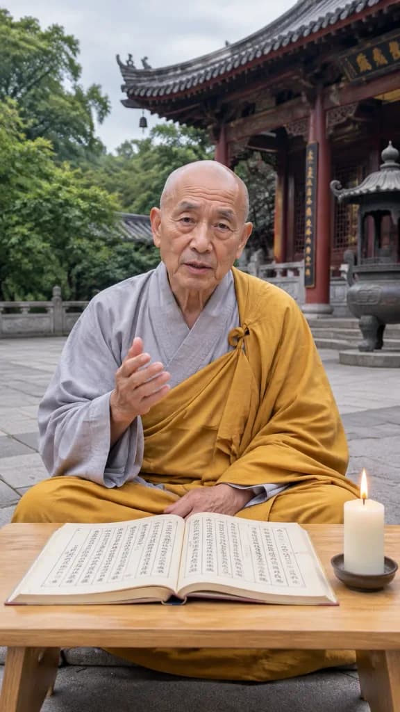Buddhist Monk Delivering Temple Life Advice