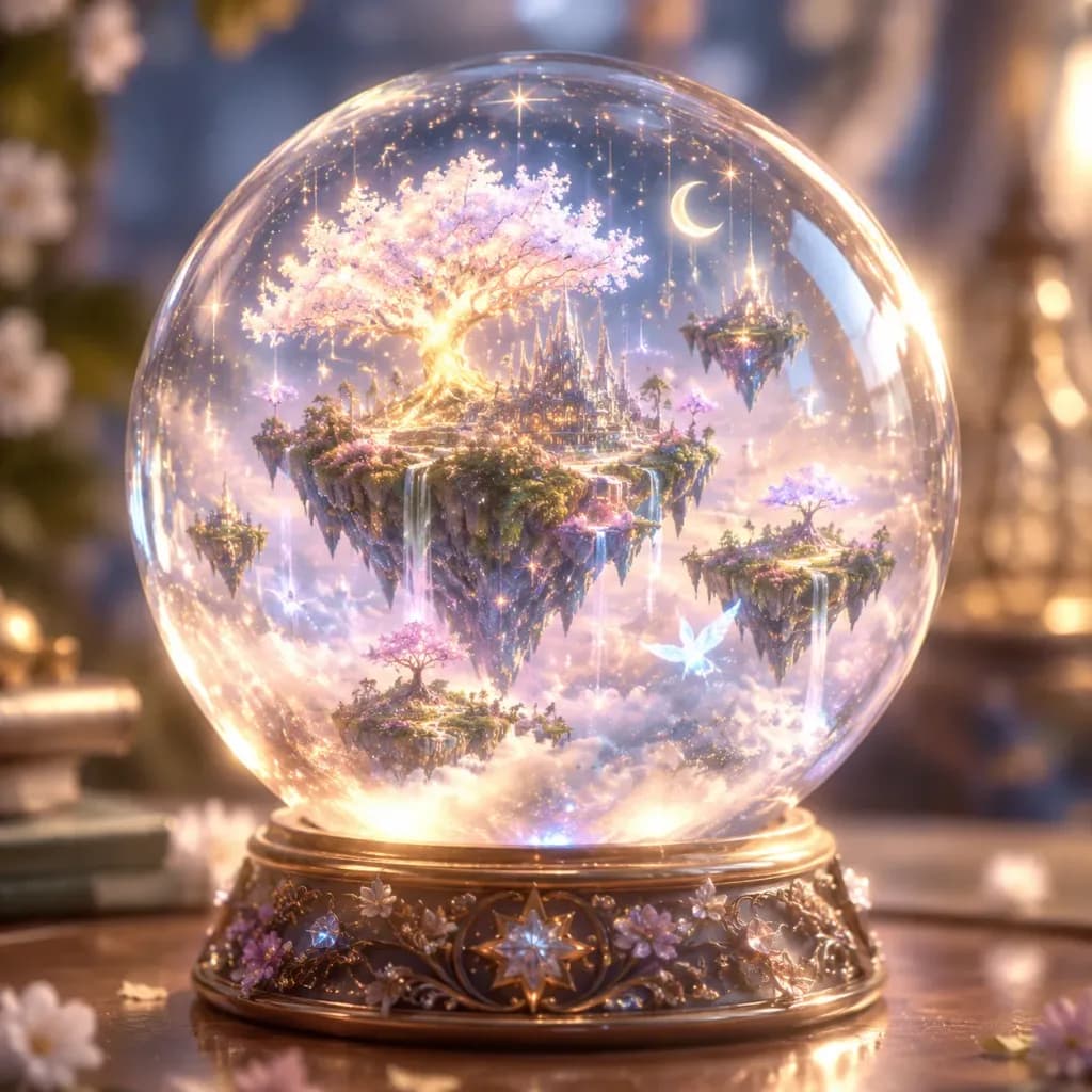 Dreamy Miniature Fantasy Snow Globe