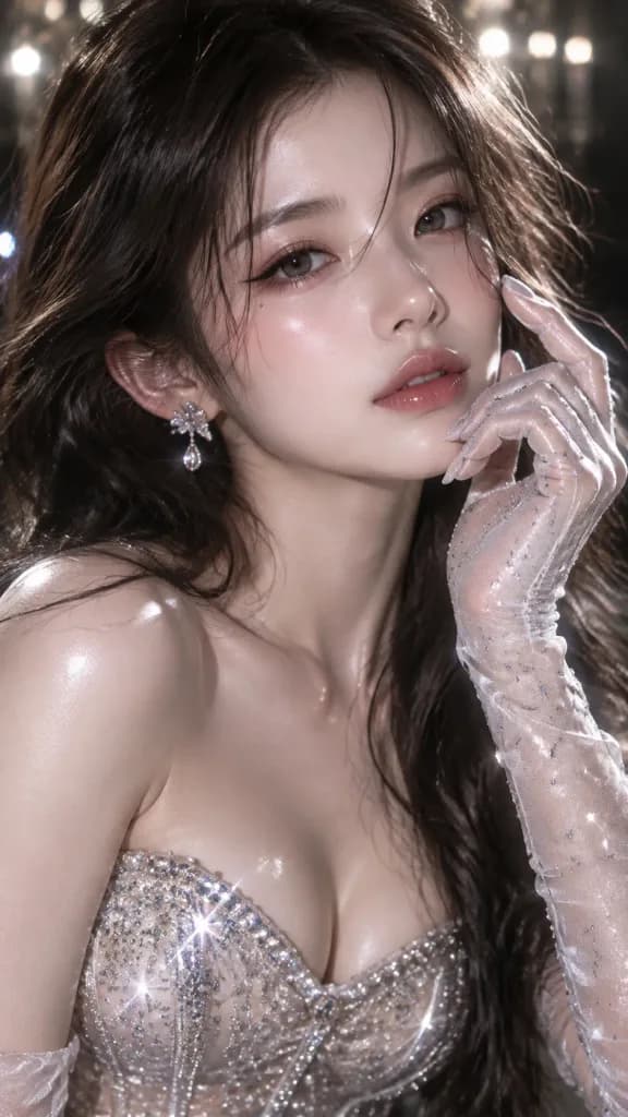 글리터 코르셋의 에디토리얼 글래머 포트레이트