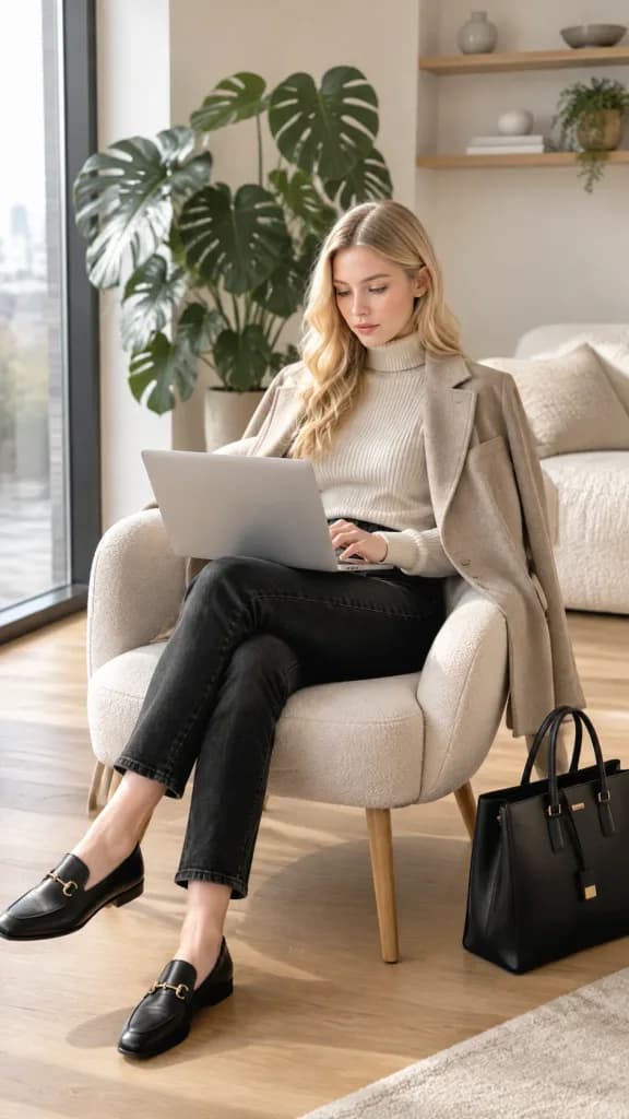 Scandinavian Minimalist Remote Work Portrait