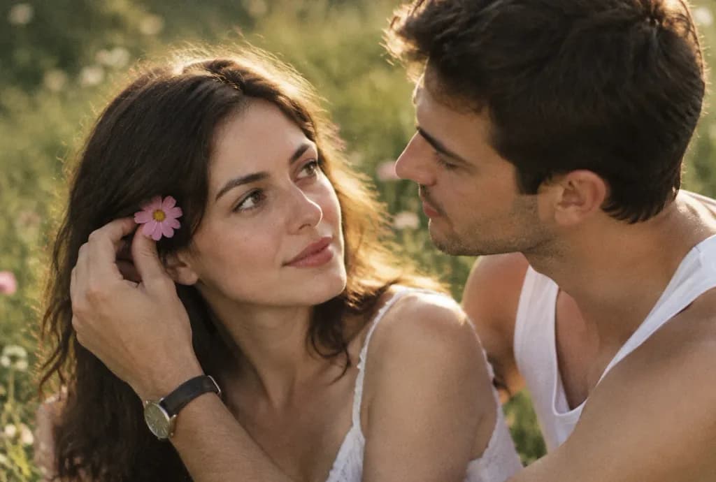 Intimate Golden Hour Meadow Film Still