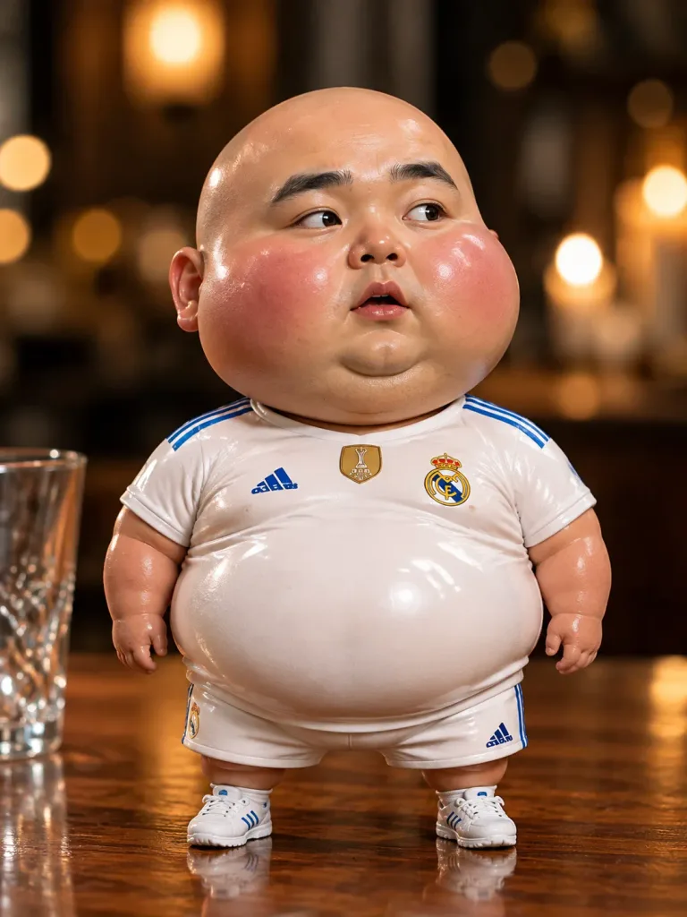 Stylized Caricature Figurine in Sports Jersey