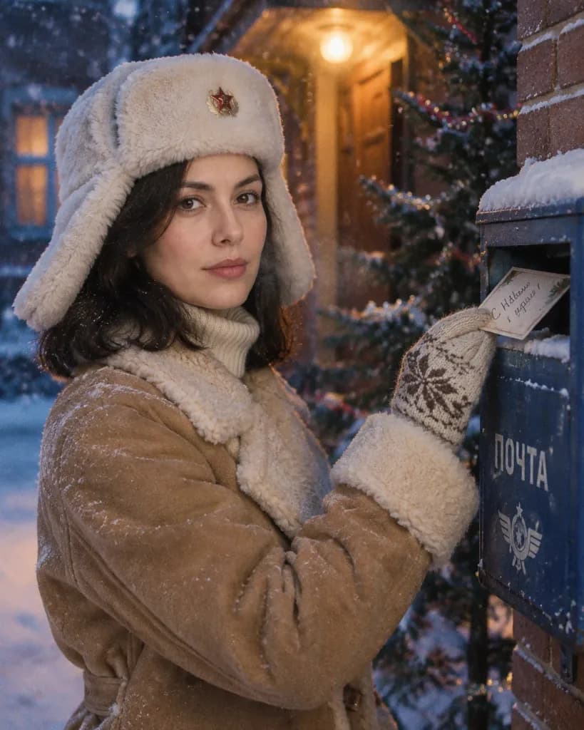 Winter Dusk Mailbox Candid Portrait