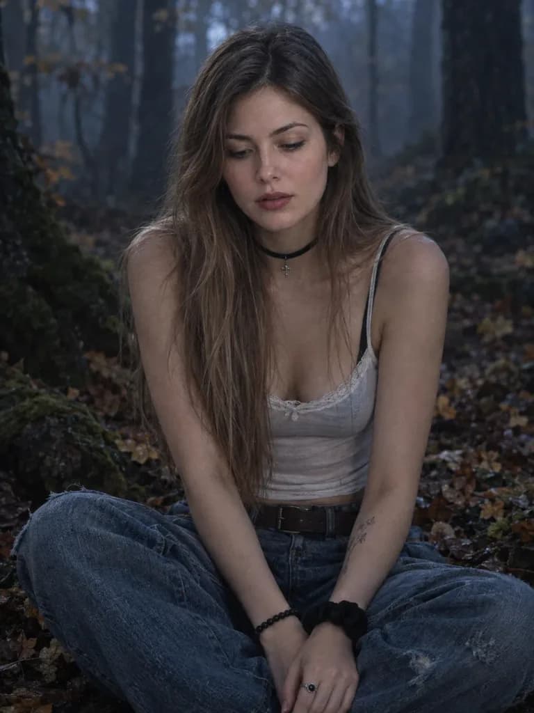 Moody Autumn Woodland Emo Portrait