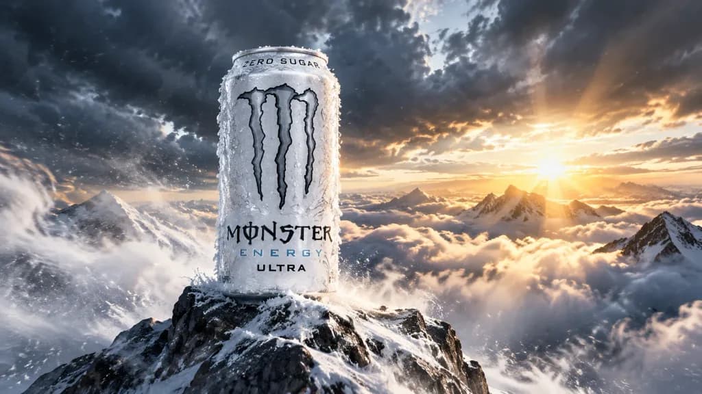 Energy Drink Can on Mountain Peak