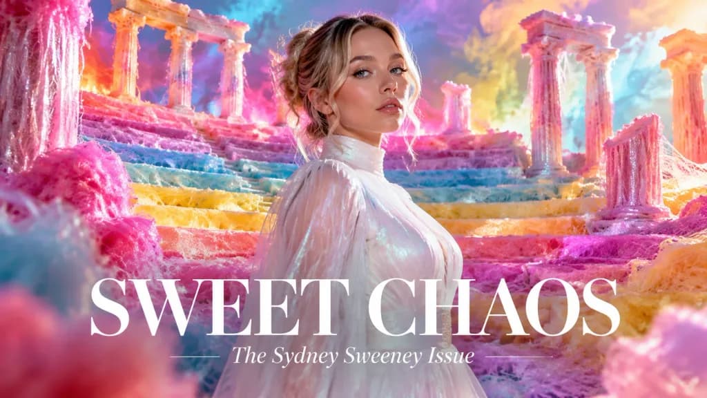 Surreal Cotton Candy Amphitheater Fashion Portrait