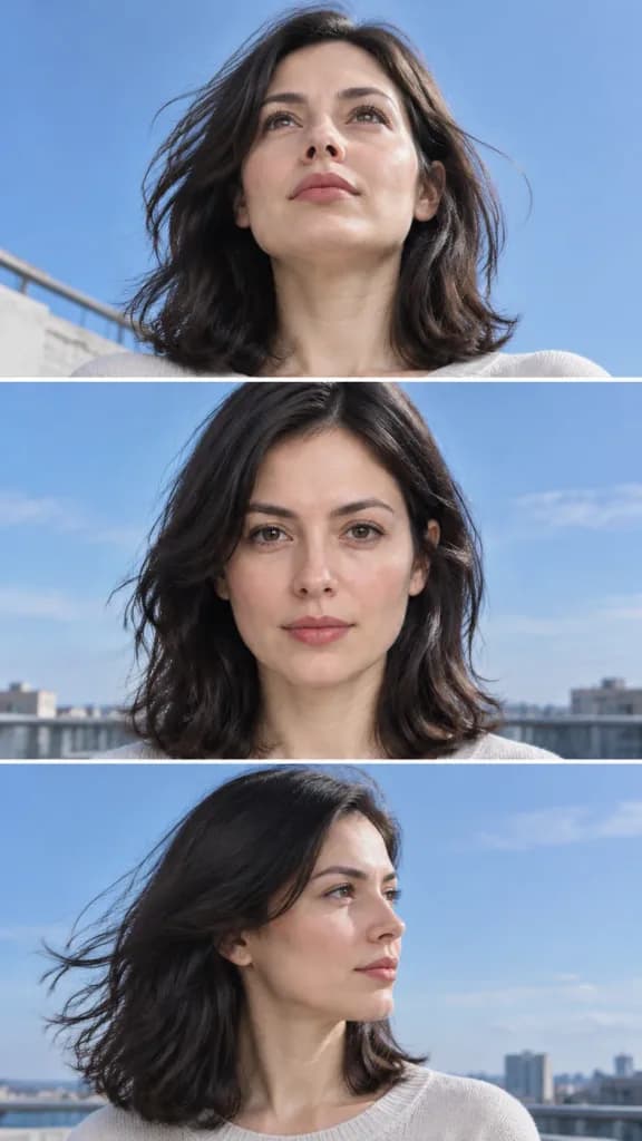 Vertical Triptych Rooftop Portrait Series