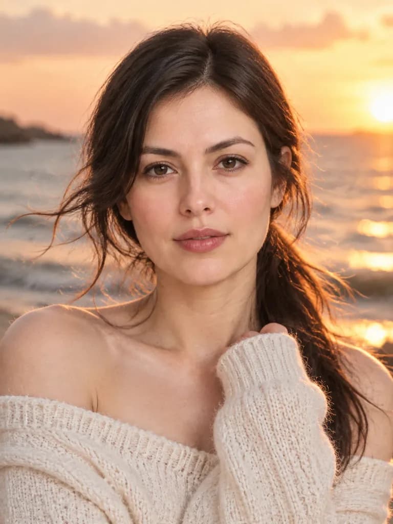 Golden Hour Beach Portrait with Identity Lock