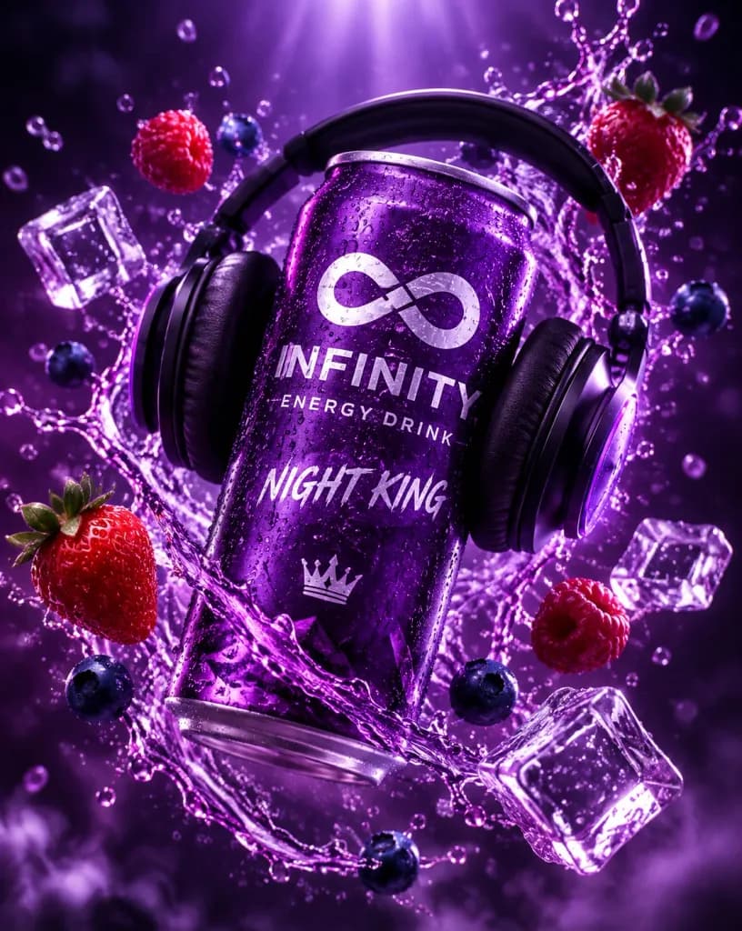 Floating Energy Drink with Headphones